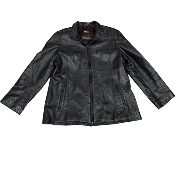Bogato Jackets & Blazers - Y2K vtg soft supple Bogato Black Leather Zip Up Jacket Made in Canada Womens  XL